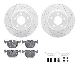R1 Concepts WBUH1-31098 Brake Rotors - Carbon Coated - D/S W/ Optimum Oe Pads & Hdw